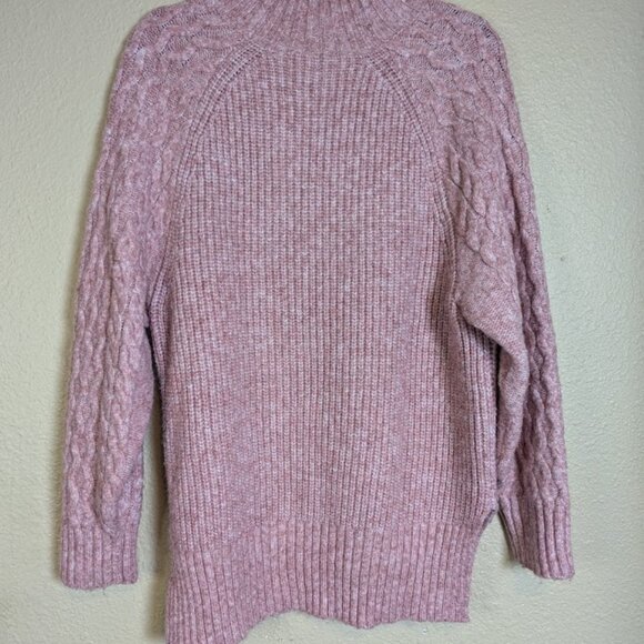 A New Day Oversize Pink Cable Knit Chunky Pullover Sweater Size M - Picture 4 of 6